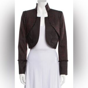 Zac Posen Black and Red Cropped Blazer